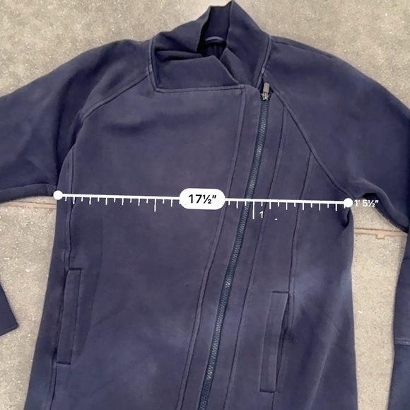 Lululemon Navy Blue Jacket Asymmetrical Zipper Medium - Picture 5 of 6
